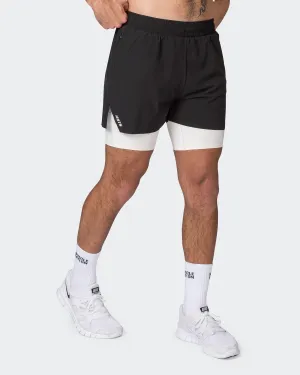 Replay 3" Shorts - Black/Travertine