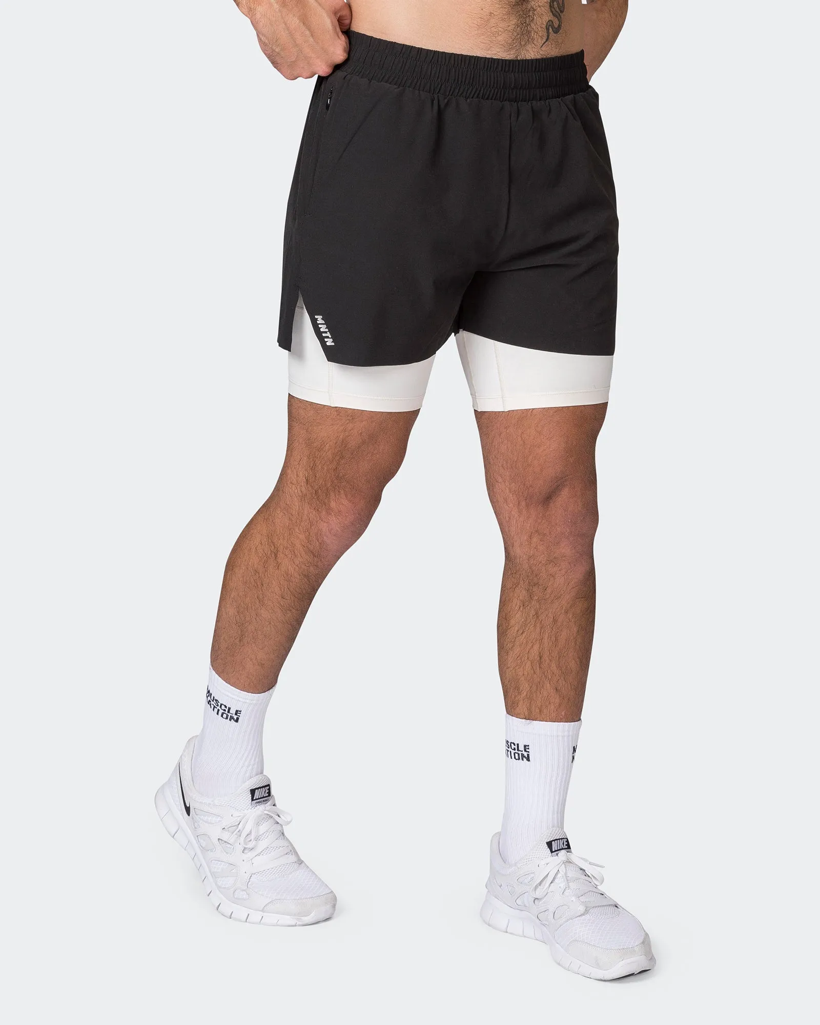 Replay 3" Shorts - Black/Travertine