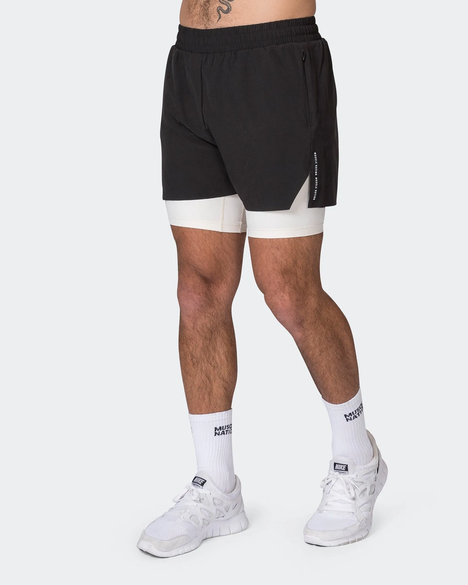 Replay 3" Shorts - Black/Travertine