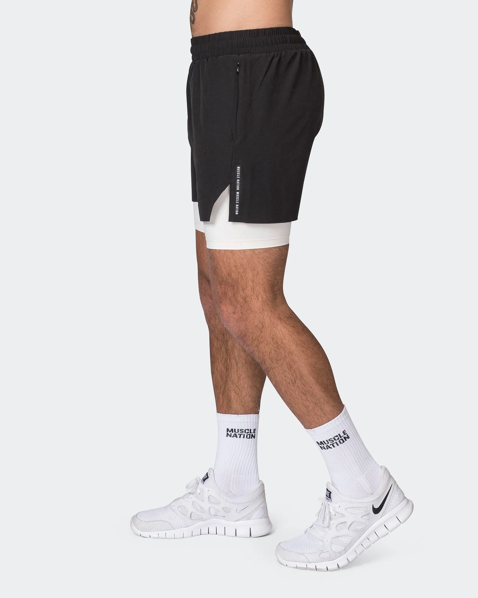 Replay 3" Shorts - Black/Travertine