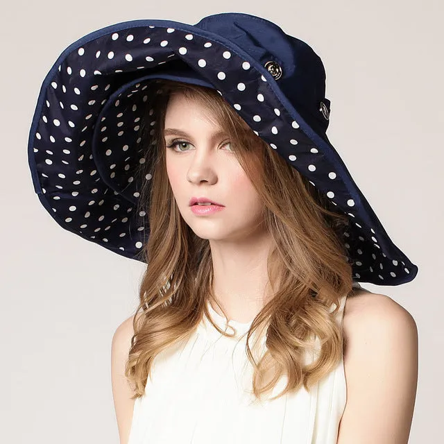 Reversible Large Printed Brim Foldable Sun Hat