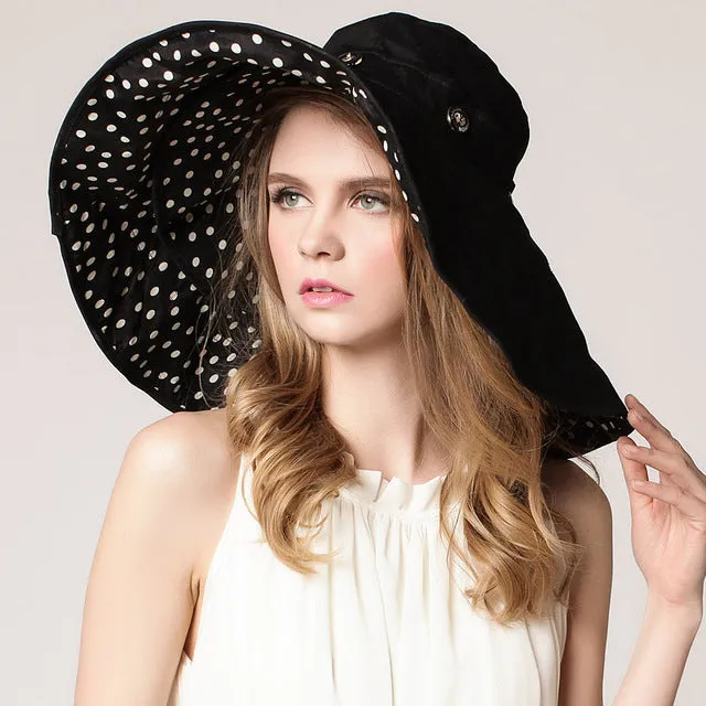 Reversible Large Printed Brim Foldable Sun Hat
