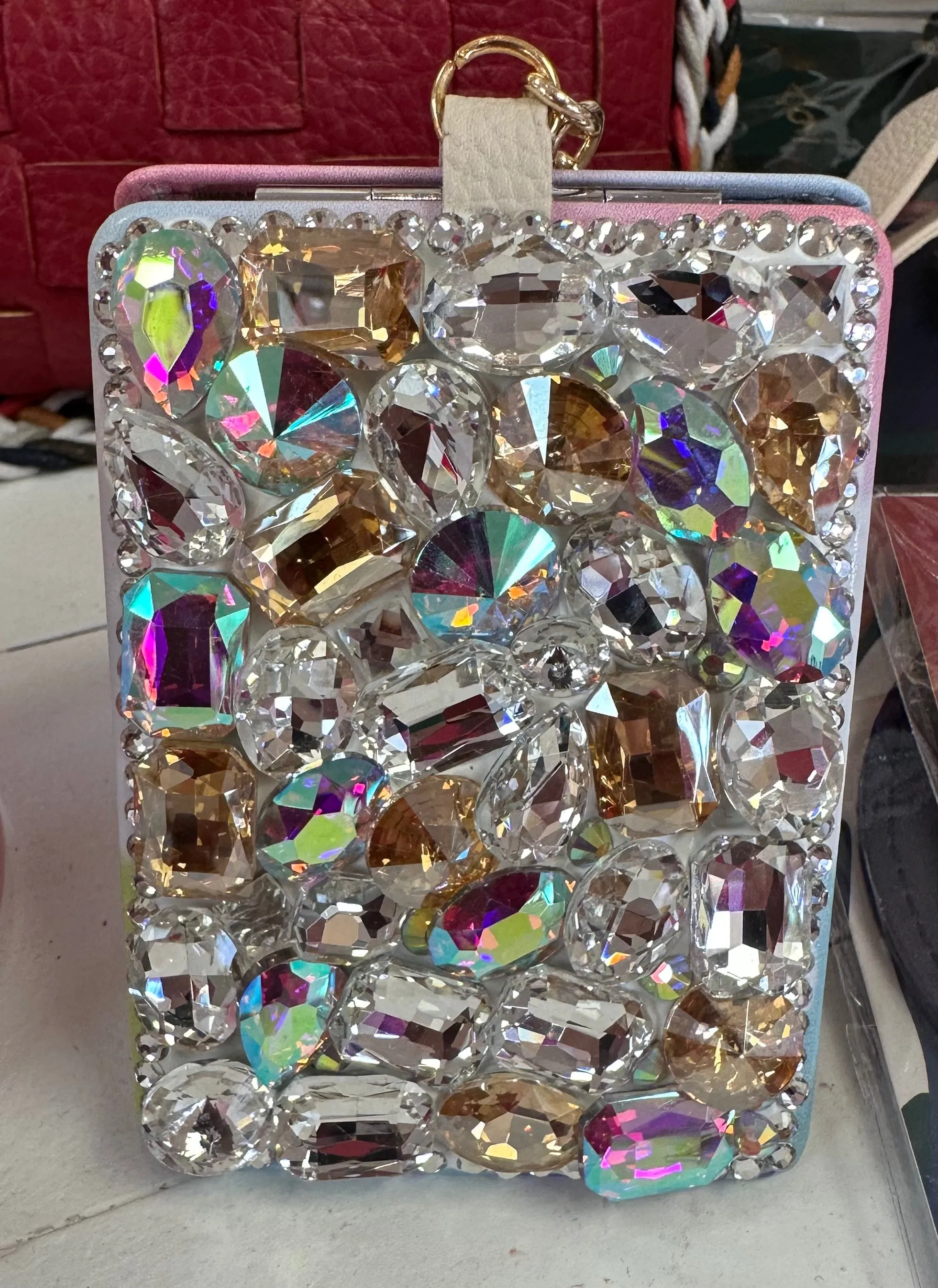 Rhinestone Compact Mirror