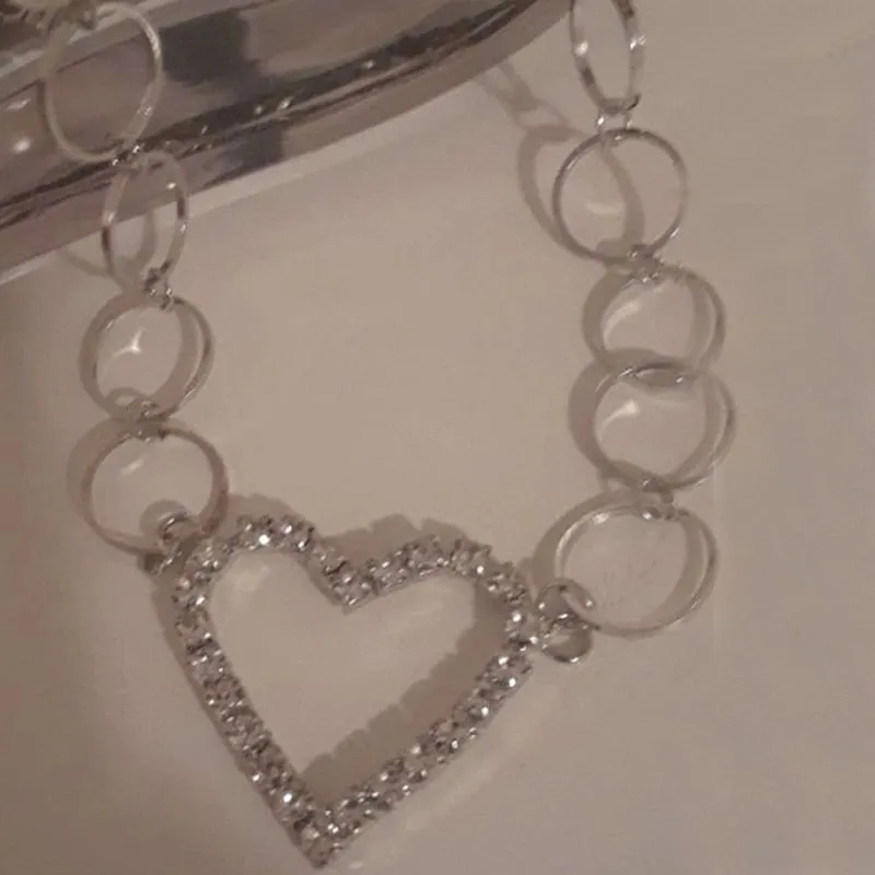 Rhinestone Heart Waist Chain