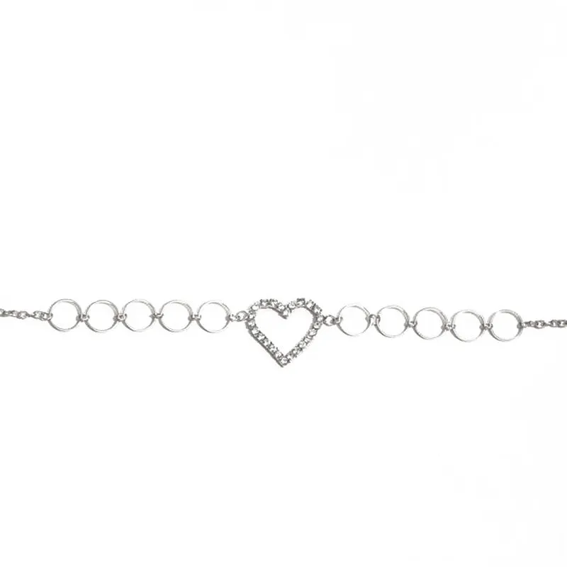 Rhinestone Heart Waist Chain