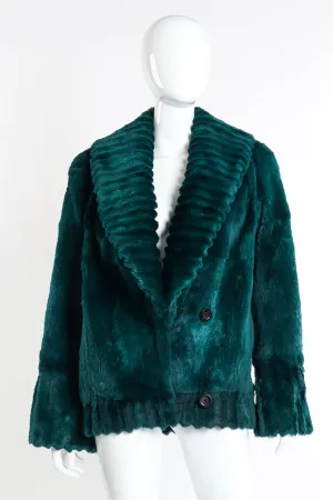 Ribbed Collar Fur Coat