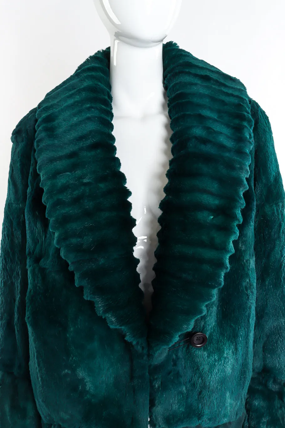 Ribbed Collar Fur Coat