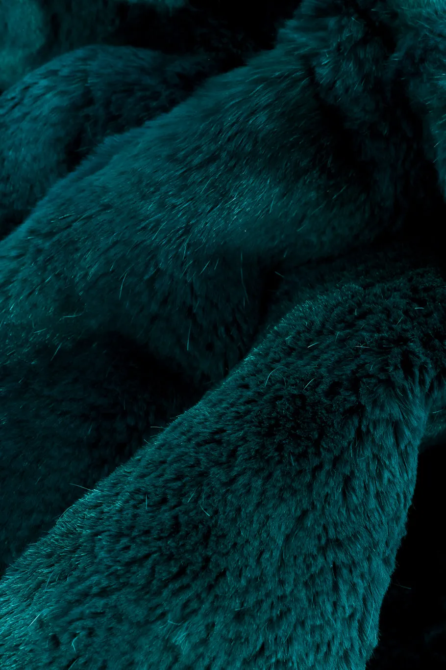Ribbed Collar Fur Coat