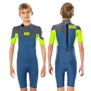 RIP CURL JUNIOR DAWNPATROL S/SL SPRINGSUIT BLUE GREY