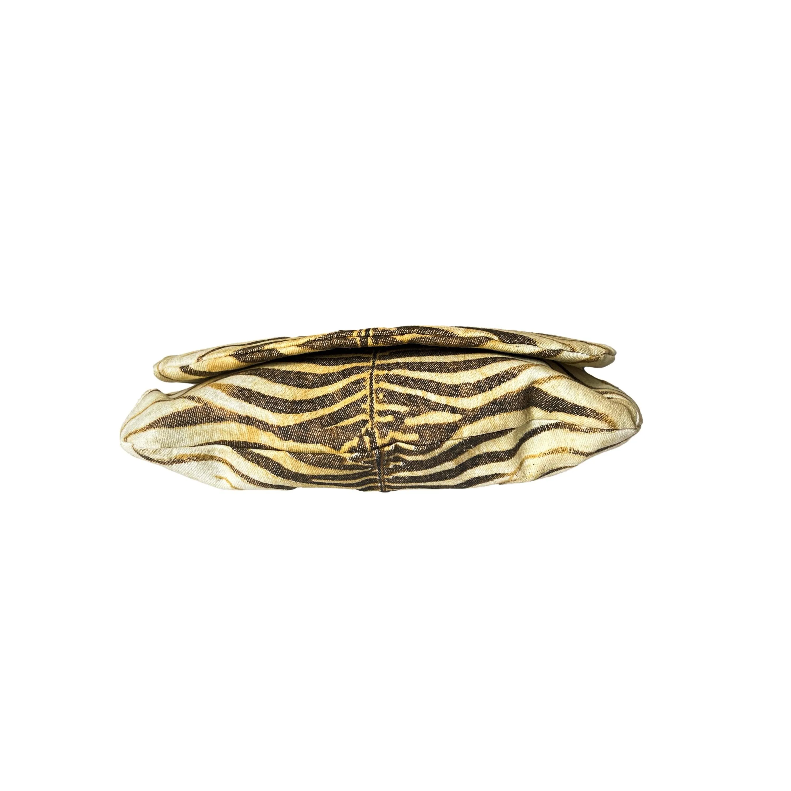 Roberto Cavalli Zebra Print Chain Bag
