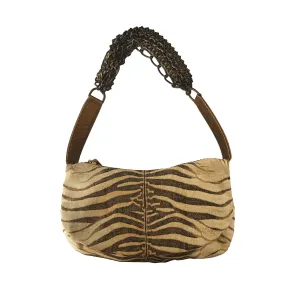 Roberto Cavalli Zebra Print Chain Bag
