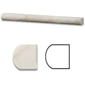 Romano Travertine Honed 3/4 X 12 Bullnose Liner Trim Molding - Box of 50 pcs.
