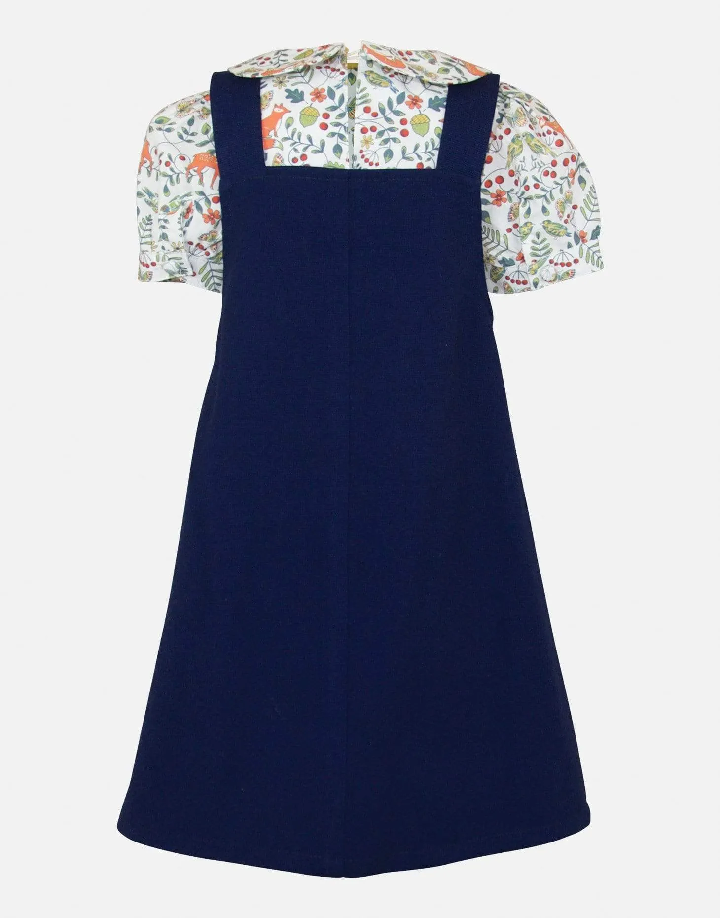 Rosamund : Blue pinafore & blouse set