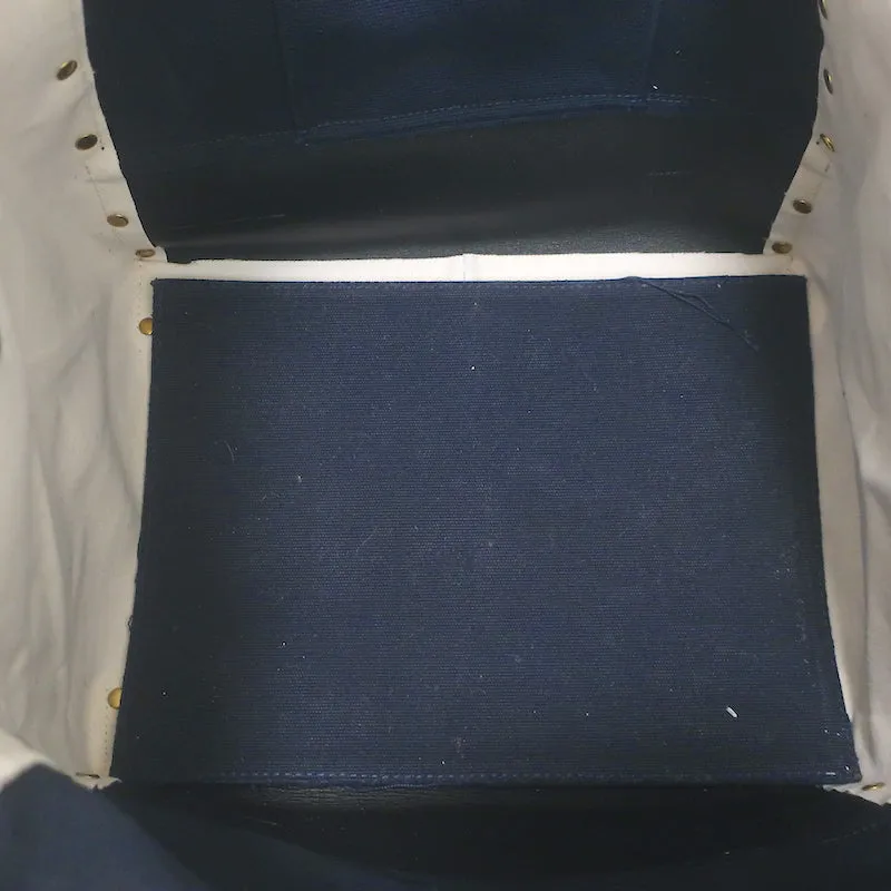 Sacai Tote Navy Canvas Large Shoulder Bag