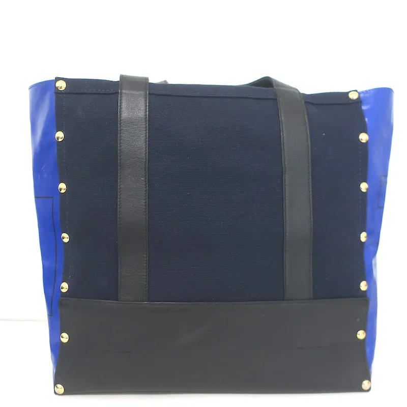 Sacai Tote Navy Canvas Large Shoulder Bag