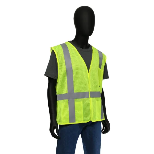 Safety Vest, 47218, Hi-Viz, Self Extinguishing, Mesh, ASTM D6413, Class 2