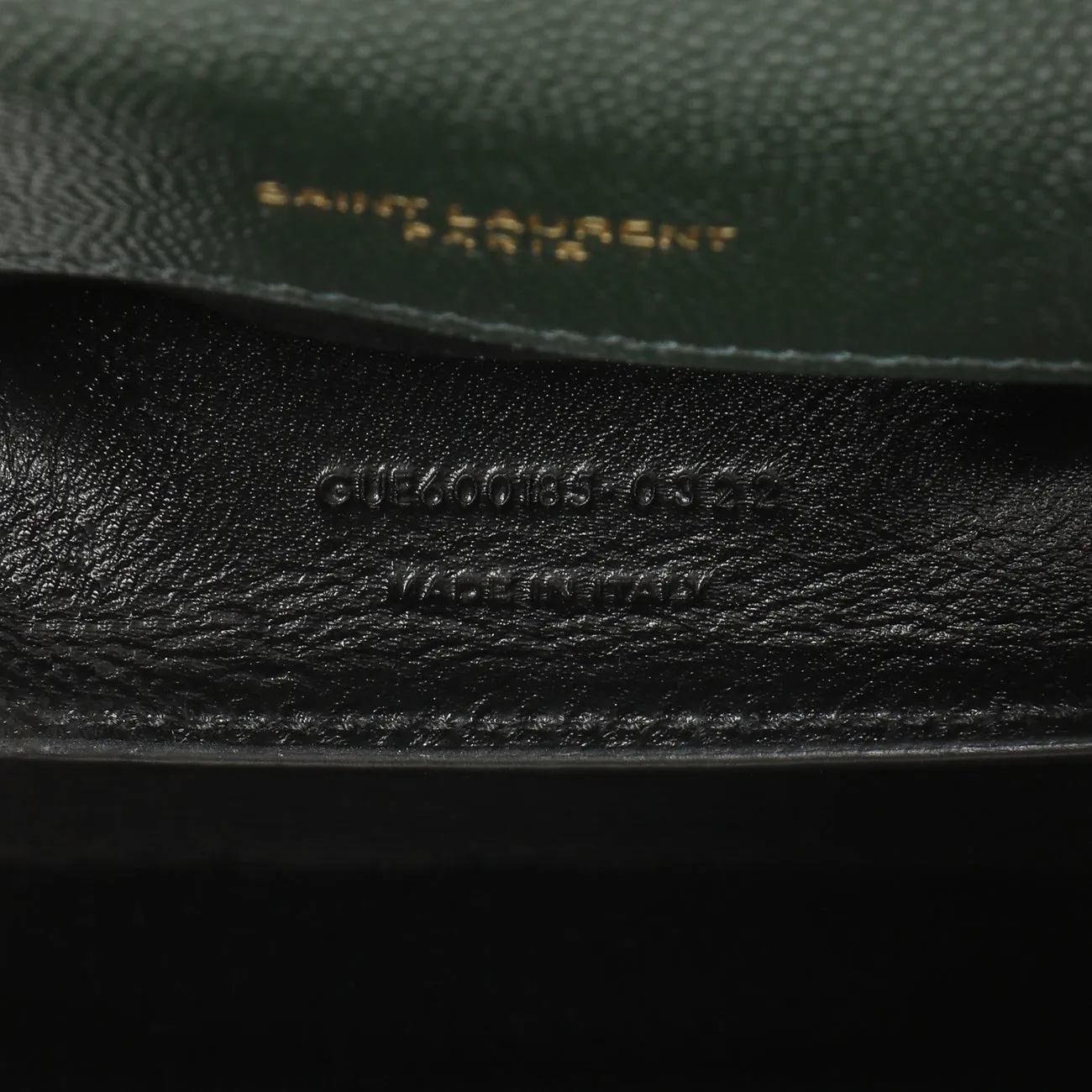 Saint Laurent Green Grain De Poudre Matelasse Chevron Medium Triquilt Monogram Satchel