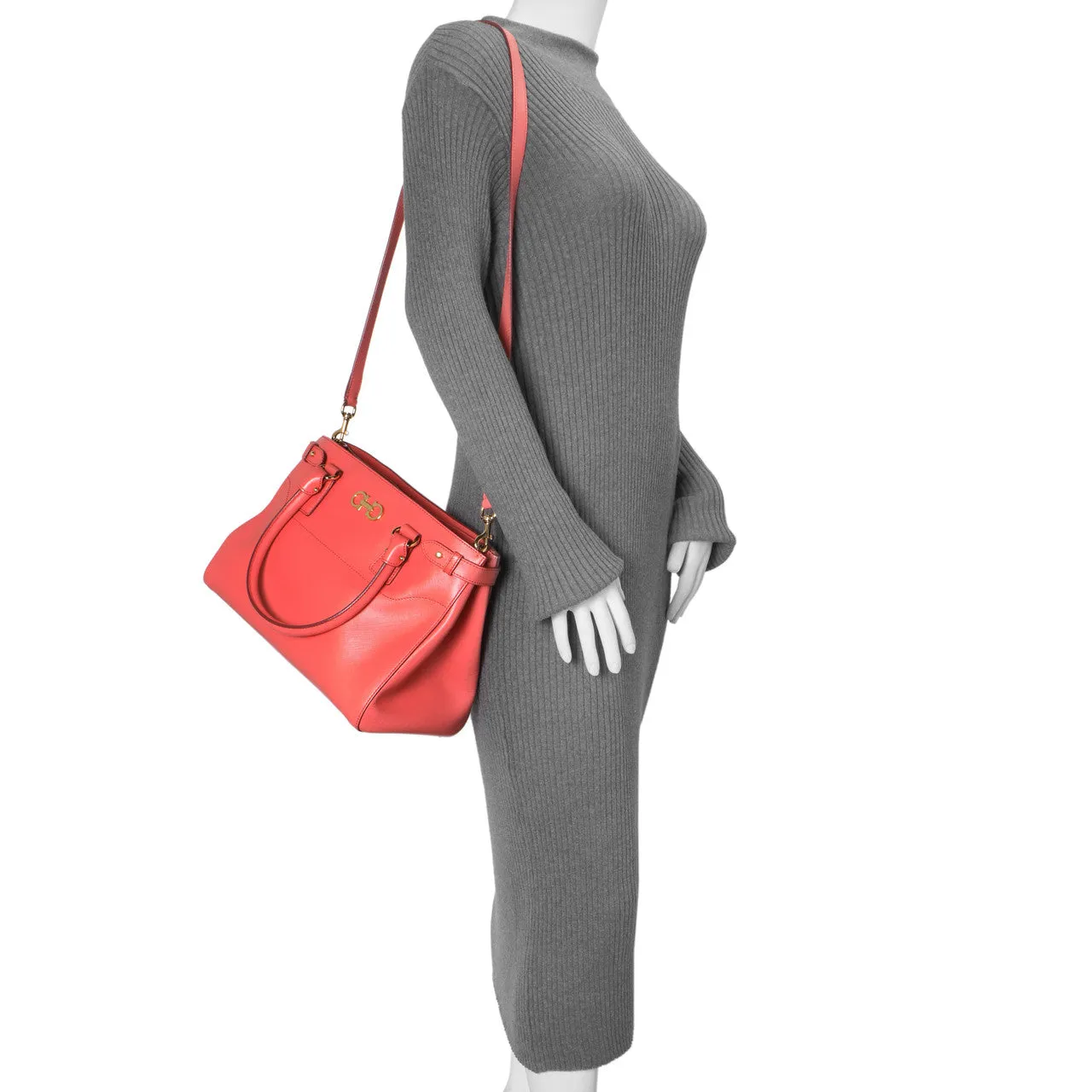 Salvatore Ferragamo Coral Saffiano Beky Tote