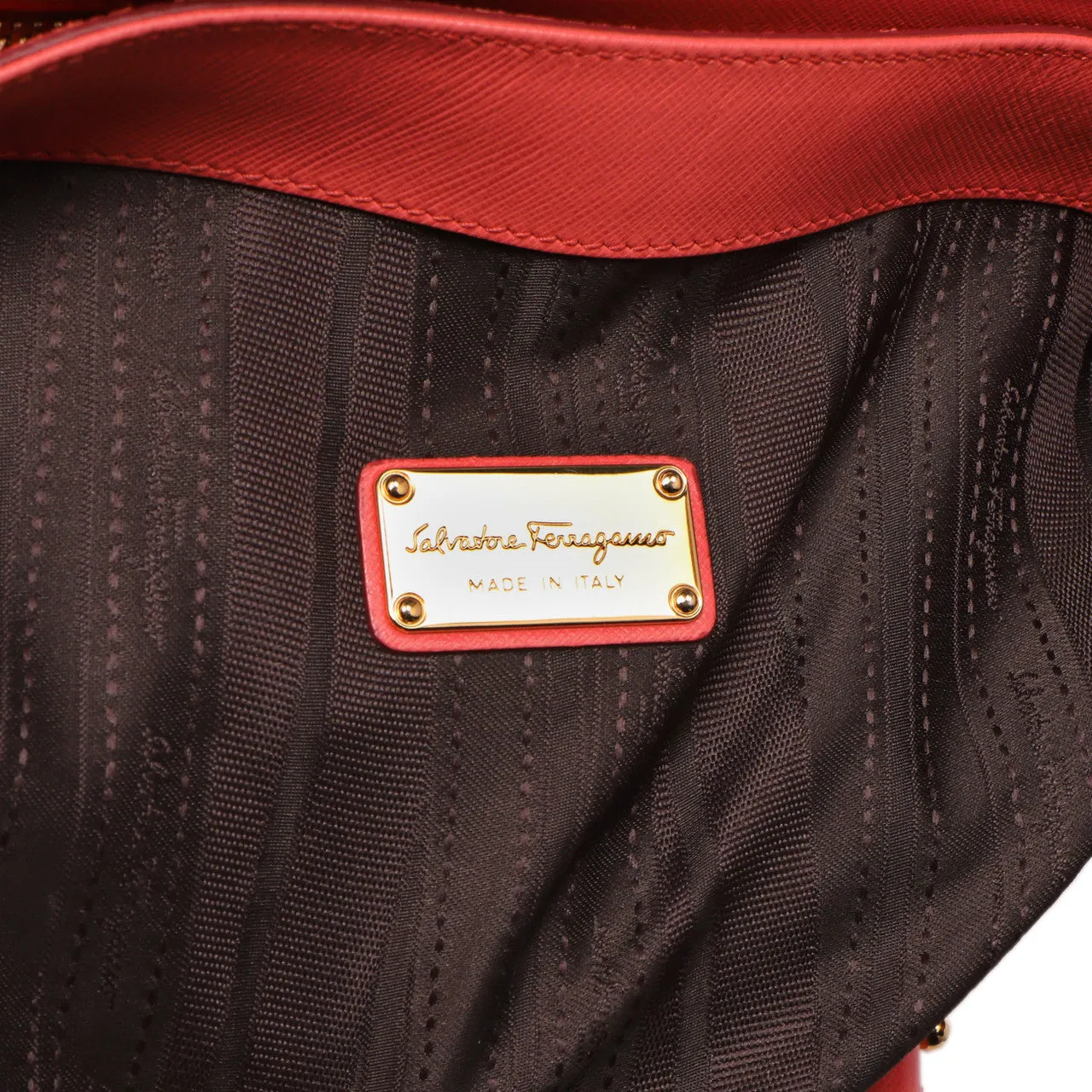 Salvatore Ferragamo Coral Saffiano Beky Tote