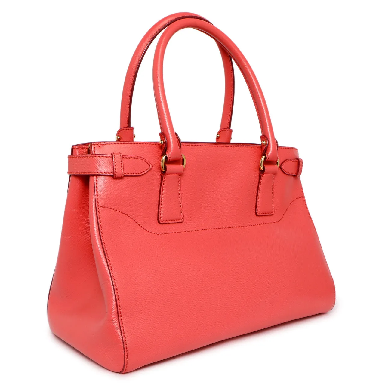 Salvatore Ferragamo Coral Saffiano Beky Tote