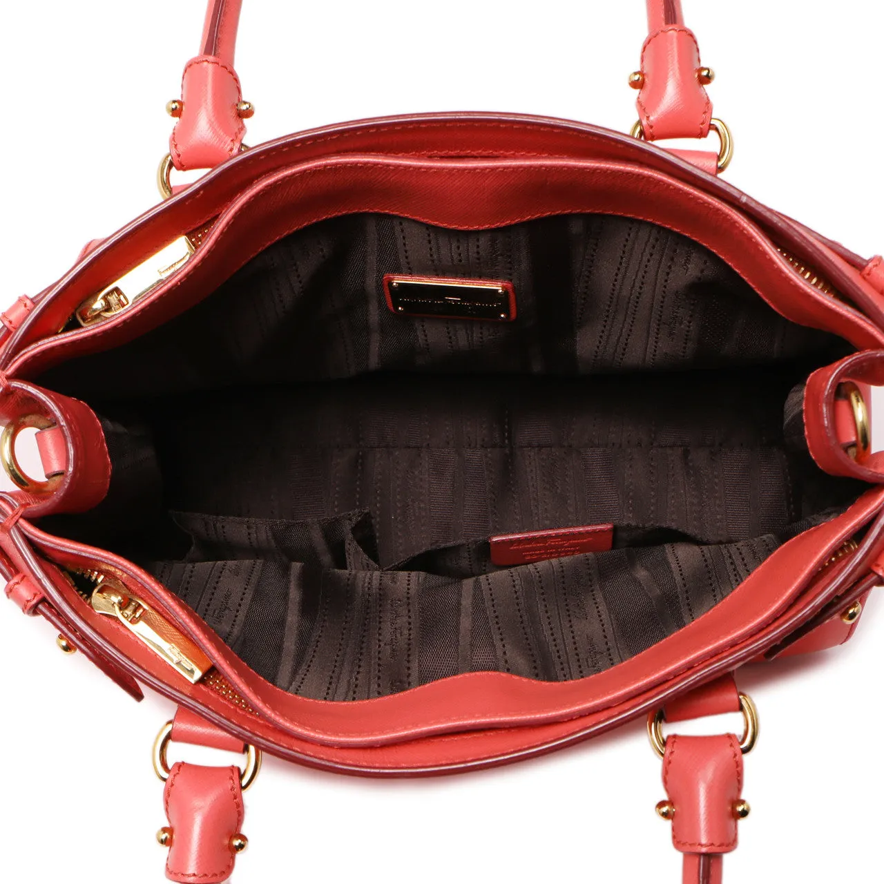 Salvatore Ferragamo Coral Saffiano Beky Tote