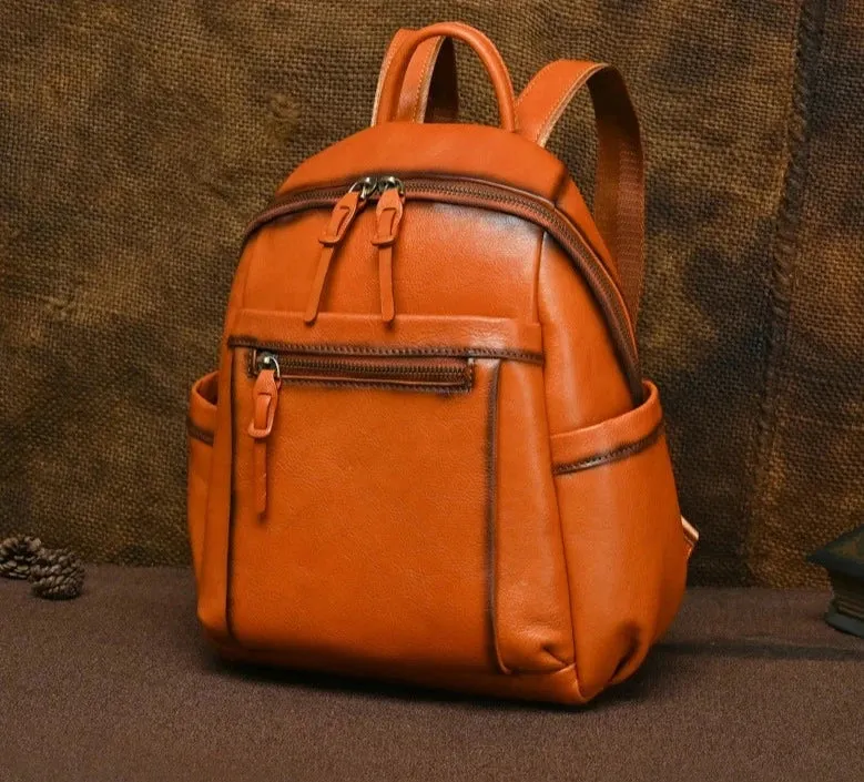Scarlet Zipper-Shut Uptown Leather Backpack - Black/Brown - One Size