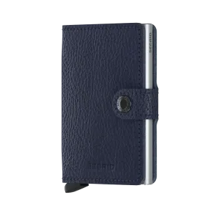 SECRID Miniwallet Leather - Veg Tanned Navy-Silver