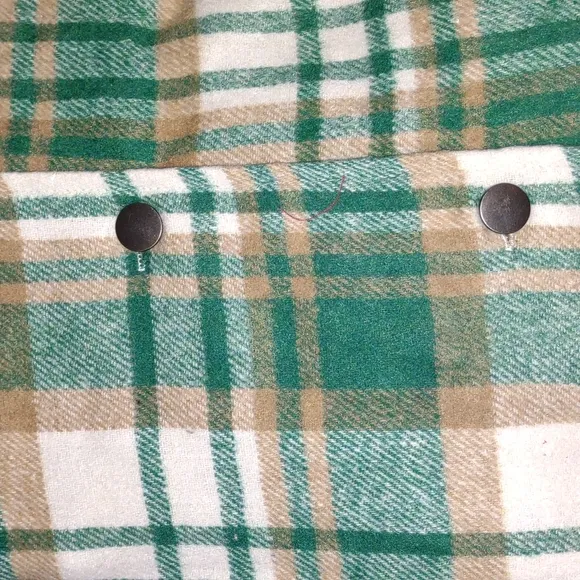 SHE   SKY Pine Green Plaid Lightweight Fleece Shacket