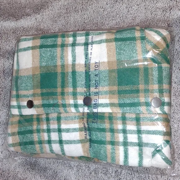 SHE   SKY Pine Green Plaid Lightweight Fleece Shacket