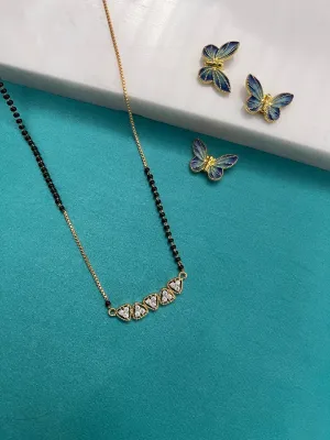 Short Mangalsutra Designs With AD Pendant