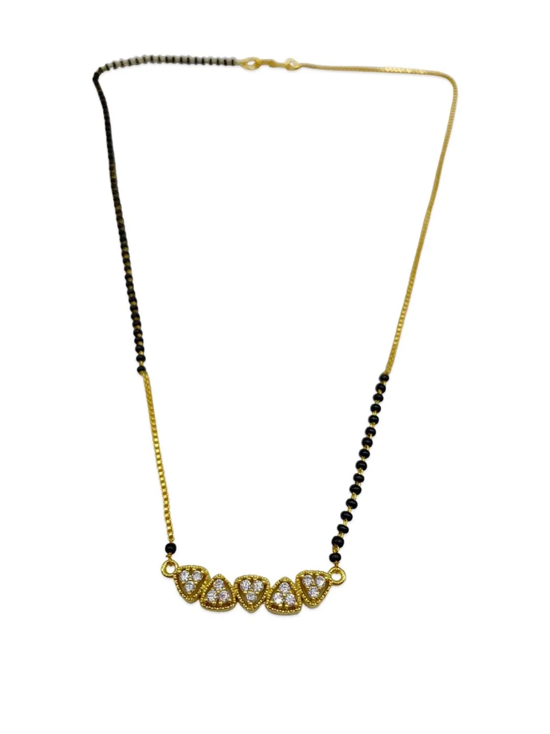 Short Mangalsutra Designs With AD Pendant