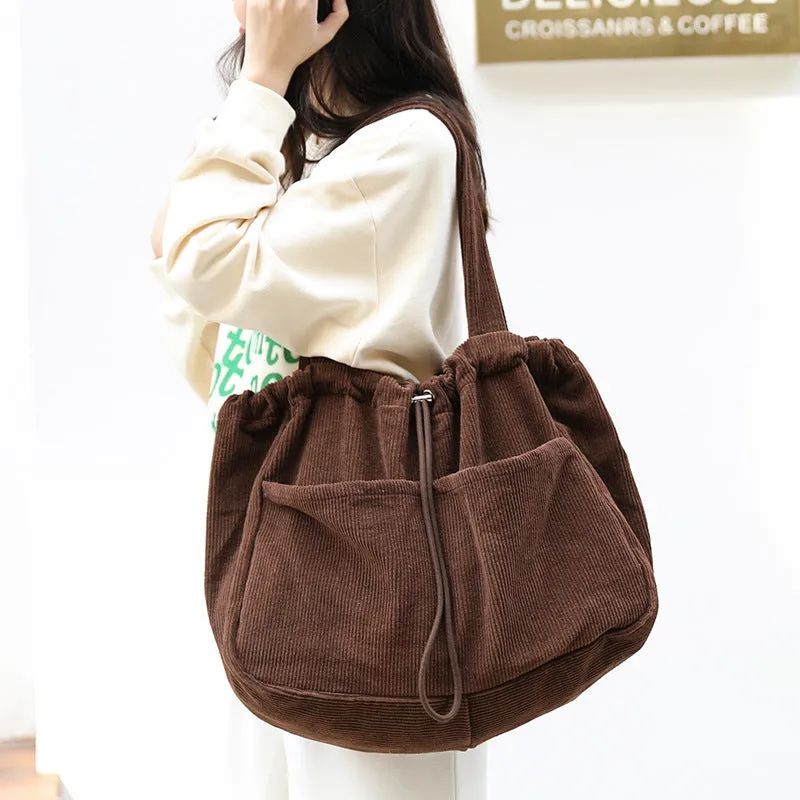 Shoulder Bags Drawstring Multi-pocket Handbag