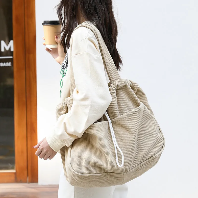 Shoulder Bags Drawstring Multi-pocket Handbag