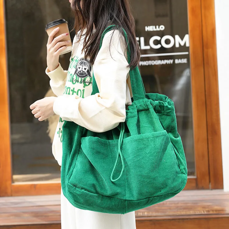 Shoulder Bags Drawstring Multi-pocket Handbag
