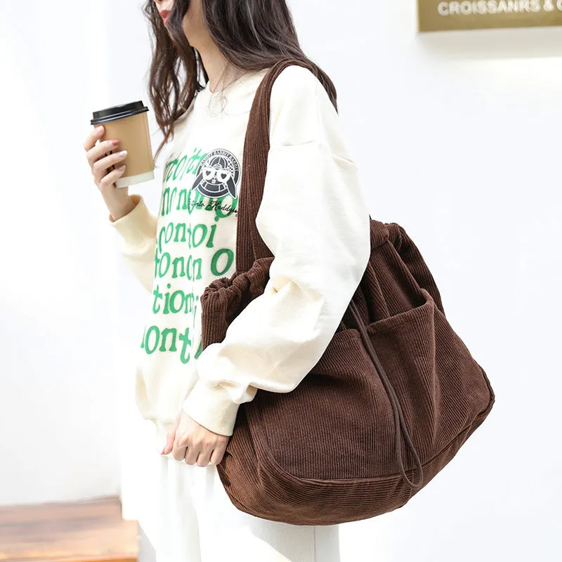 Shoulder Bags Drawstring Multi-pocket Handbag