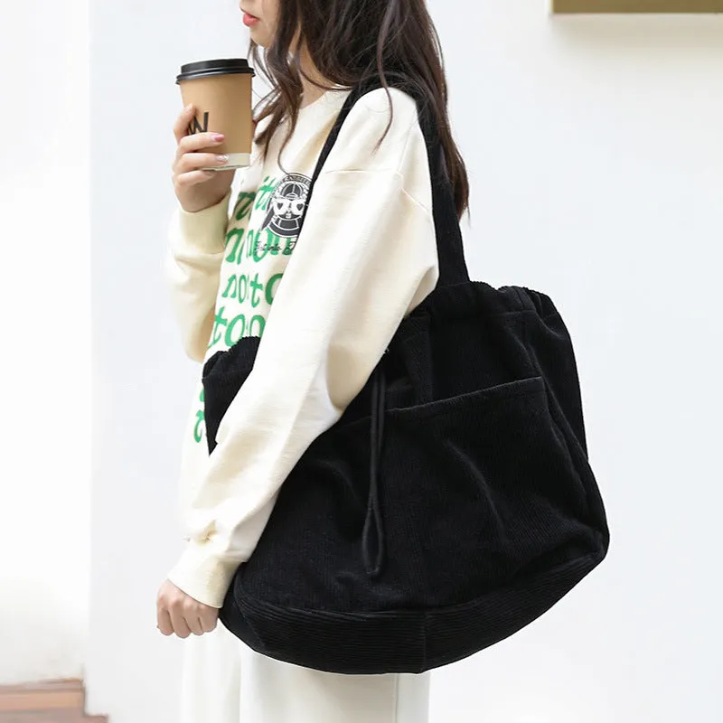 Shoulder Bags Drawstring Multi-pocket Handbag