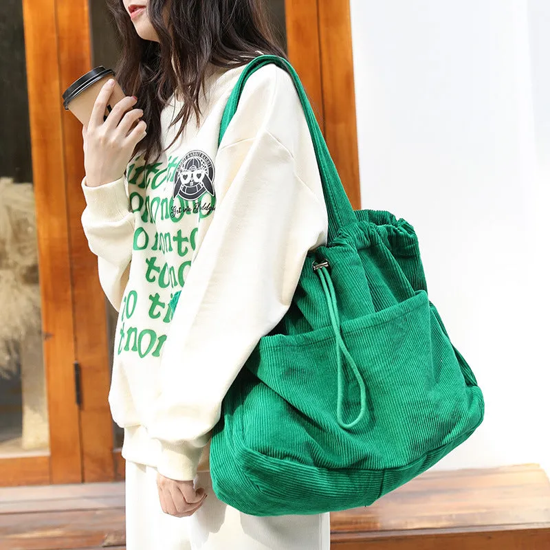 Shoulder Bags Drawstring Multi-pocket Handbag