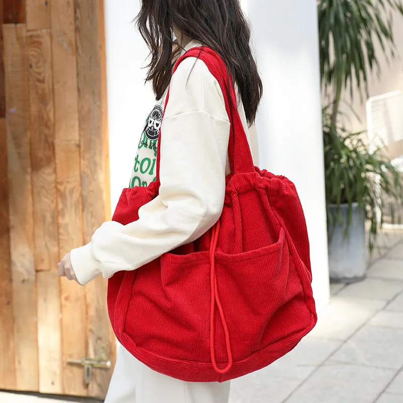Shoulder Bags Drawstring Multi-pocket Handbag