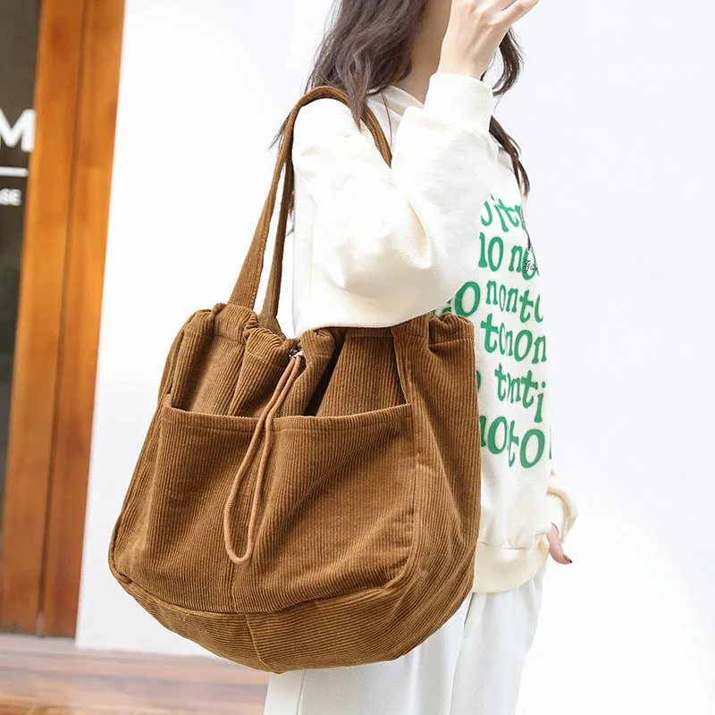 Shoulder Bags Drawstring Multi-pocket Handbag