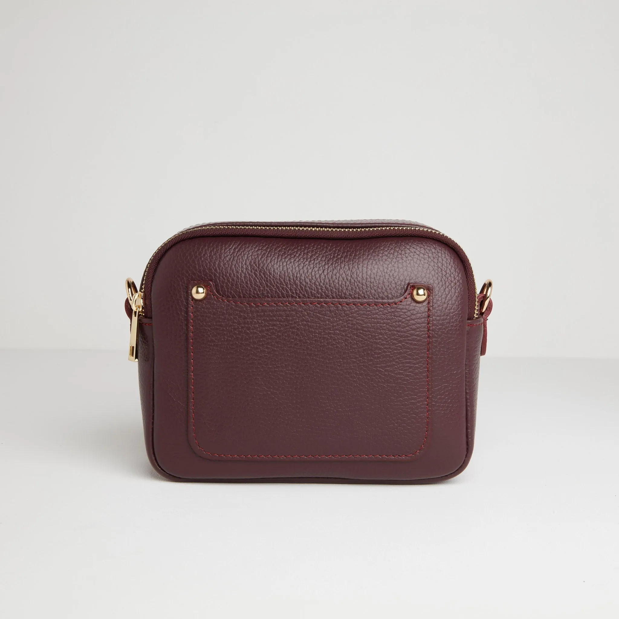 Sienna Crossbody Bag in Burgundy with Snake Print Strap