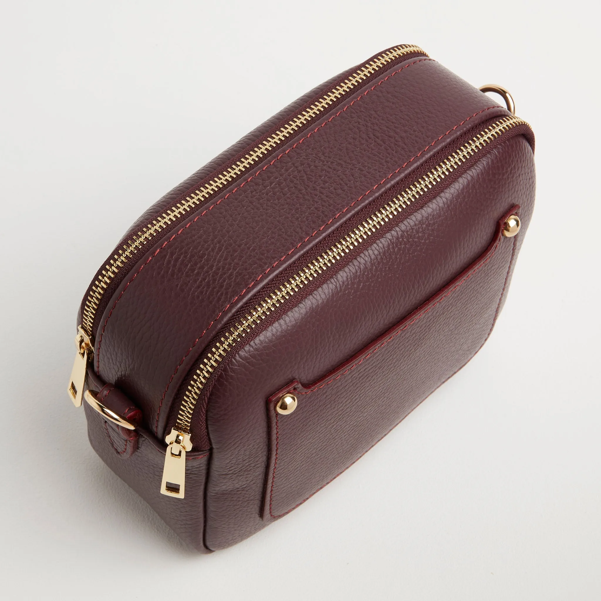 Sienna Crossbody Bag in Burgundy with Snake Print Strap
