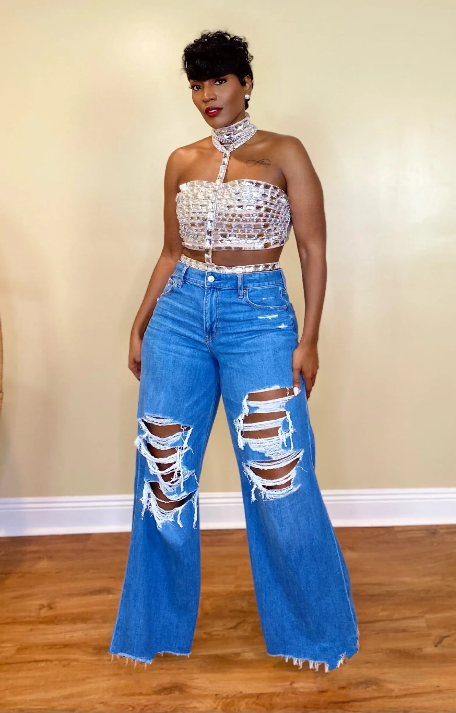 SILVER DIAMANTE TOP