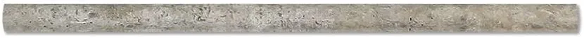 Silver (Pewter Blend) Travertine Honed 3/4 X 12 Bullnose Liner Trim Molding - Standard Quality - BOX of 15 PCS