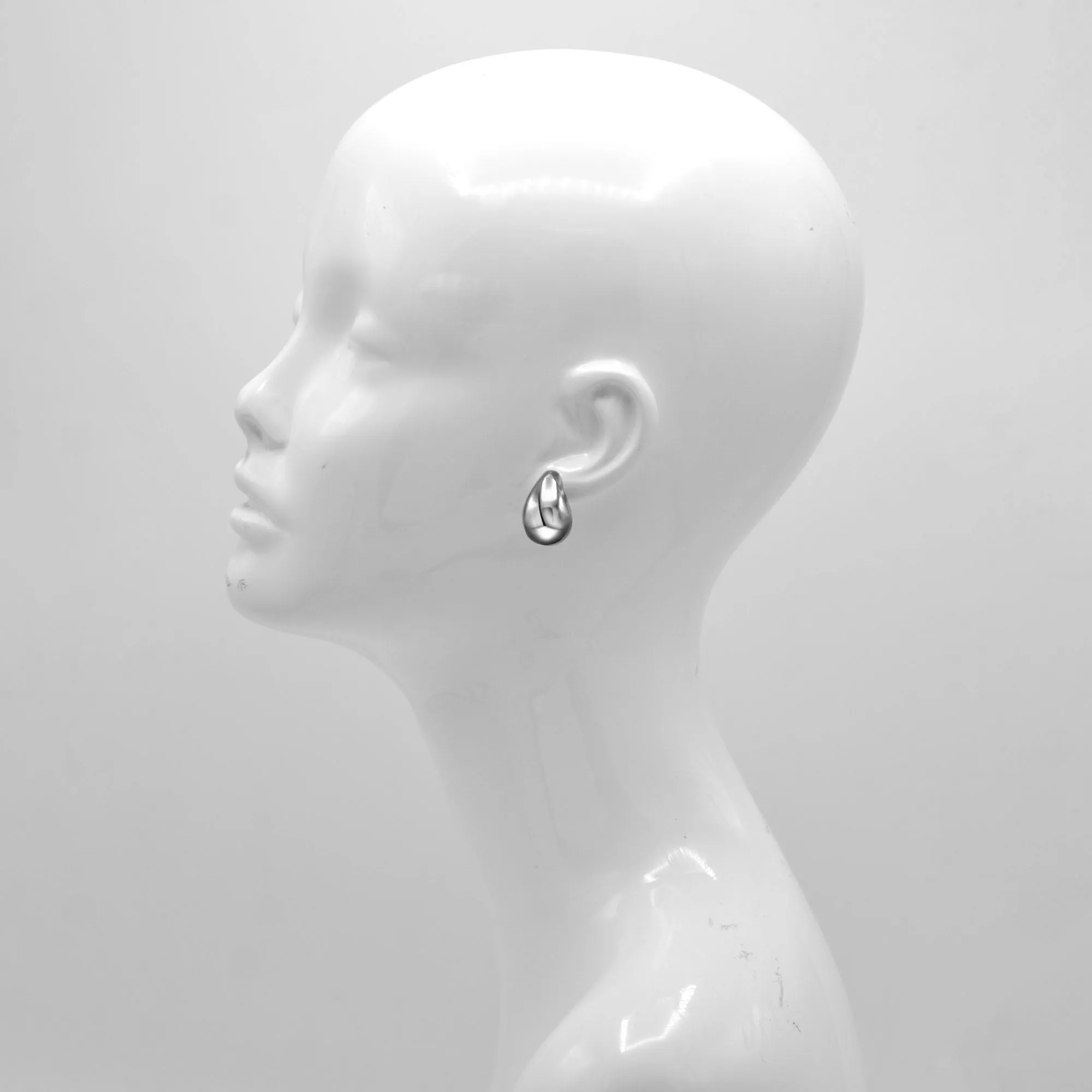 Silver Plated Chunky Lightweight Gold Hoop Earrings #GLE2941S(GF9)