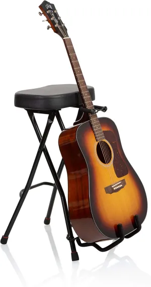 Single Guitar Stand & Stool with Foot Rest