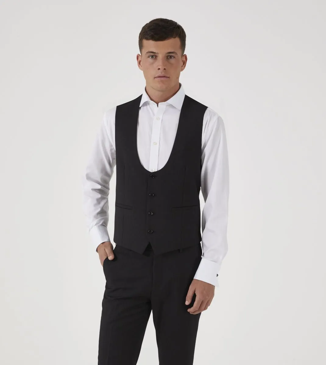 Skopes Milan Suit Waistcoats For Mens in Black, 34 to 50