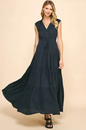 Sleeveless Tiered Maxi Dress - Ink