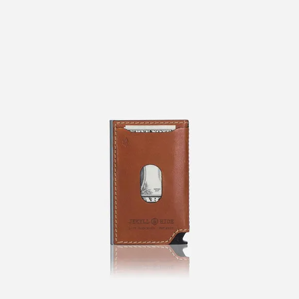 SLIM CARD SLIDE WALLET, TAN