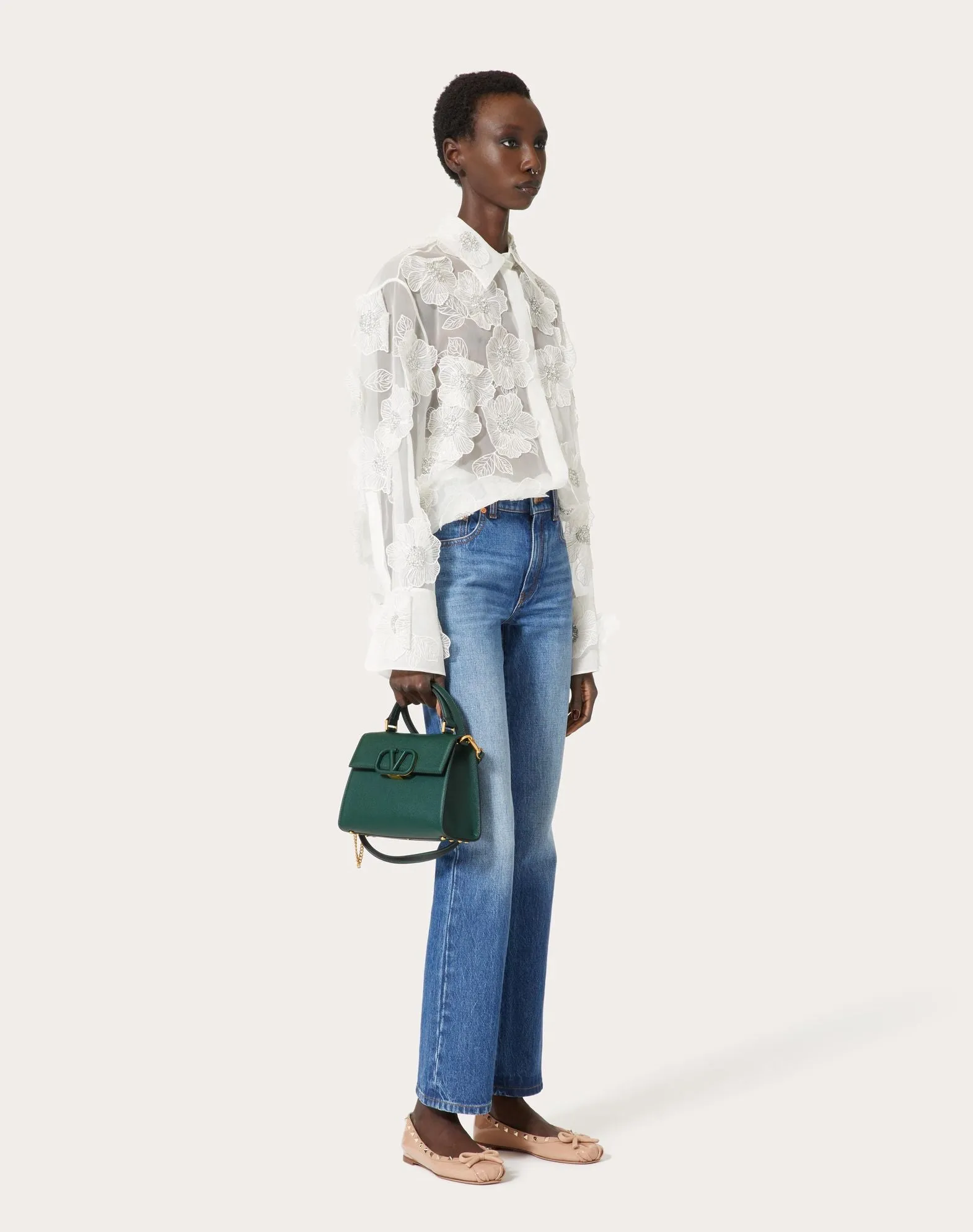 Small Vsling Grainy Calfskin Handbag