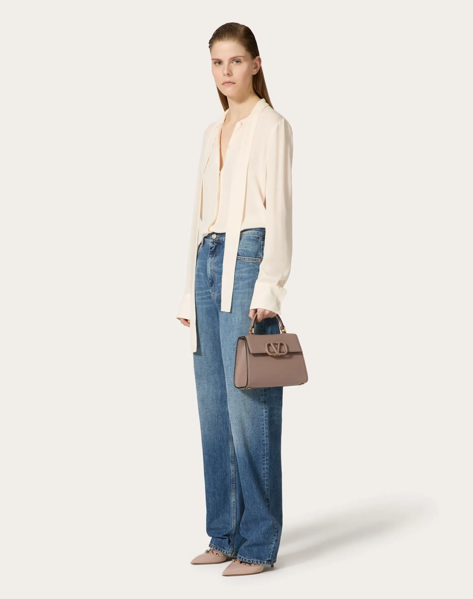 Small Vsling Grainy Calfskin Handbag